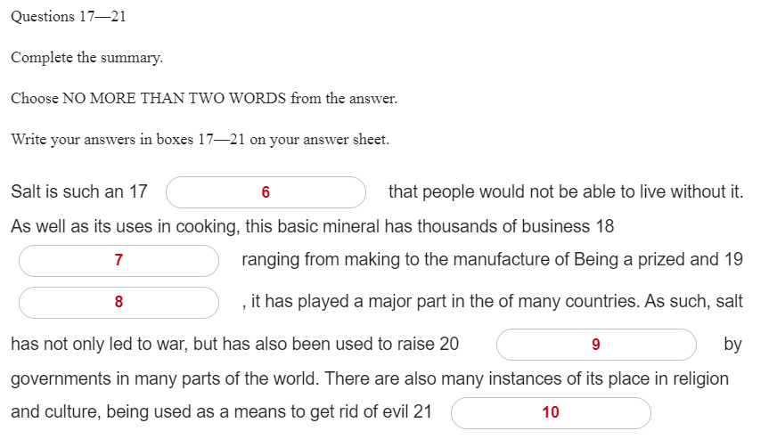 Dạng bài Summary Completion