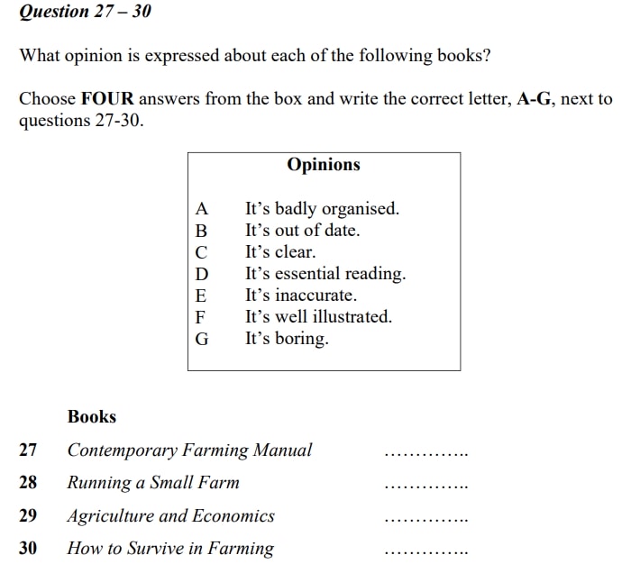 Dạng bài Matching - các dạng bài listening IELTS