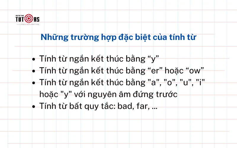 Những trường hợp đặc biệt của tính từ