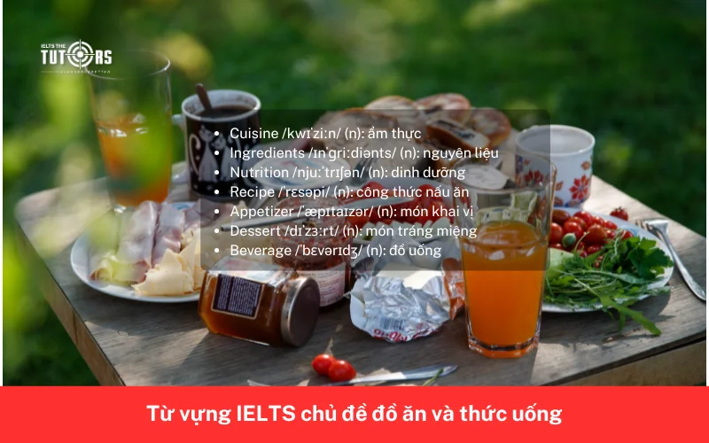 Từ vựng IELTS chủ đề đồ ăn và thức uống 8