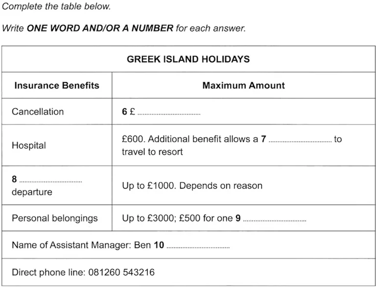 format table completion listening part 4 2
