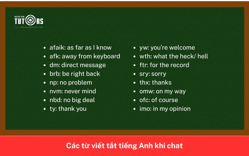 Các từ viết tắt tiếng Anh khi chat 3