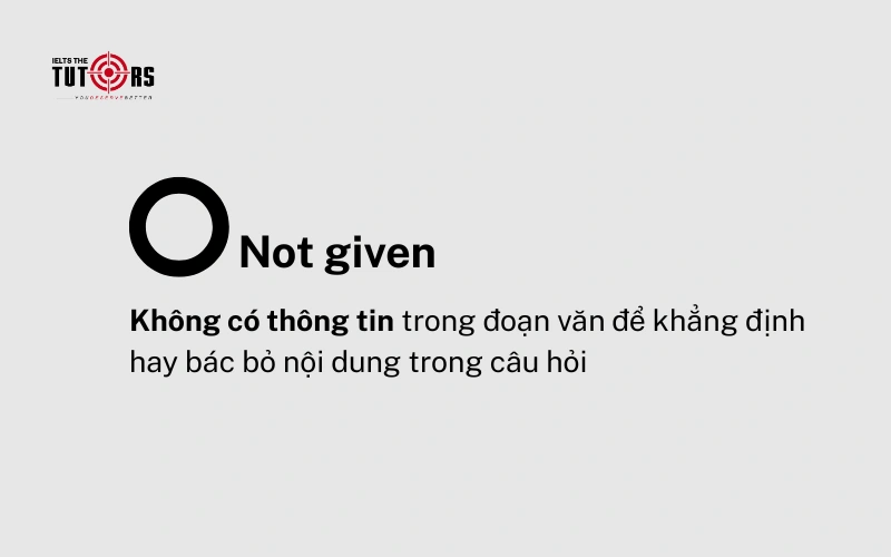 đáp án Not given trong câu hỏi true false not given 3