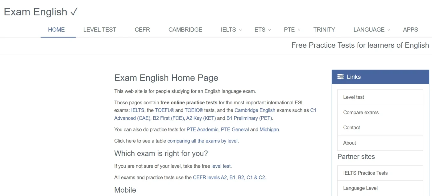 exam english website itts9
