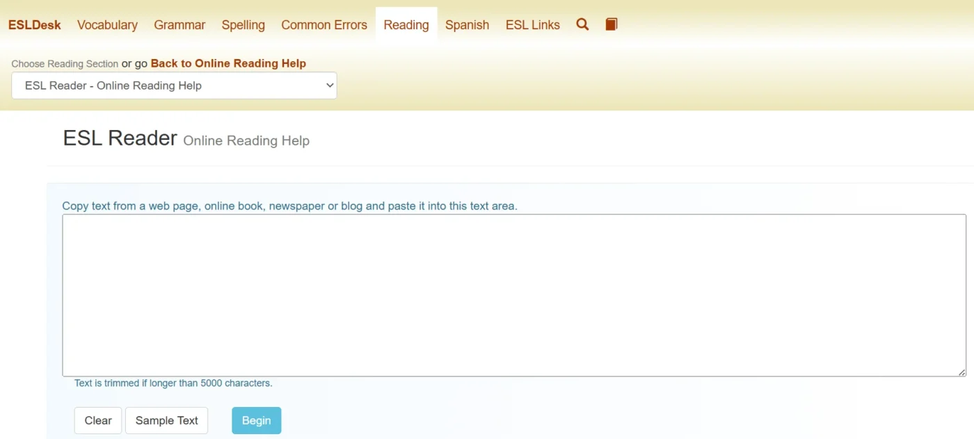 web luyện reading ielts esl reader 7