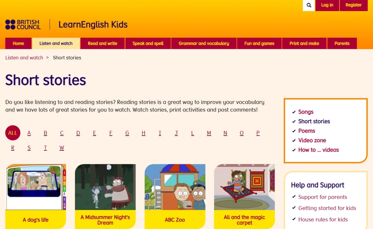 web luyện reading ielts short stories 2