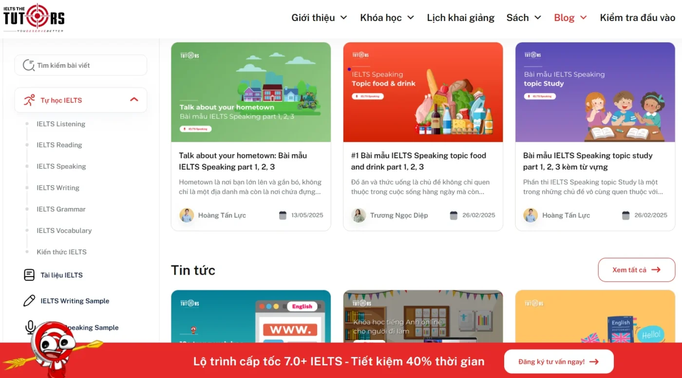 web luyện reading ielts the tutors 1