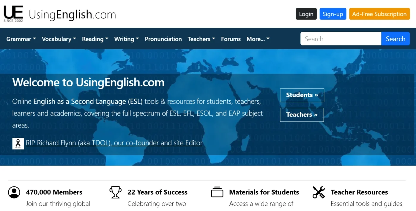 web luyện reading ielts using english 4