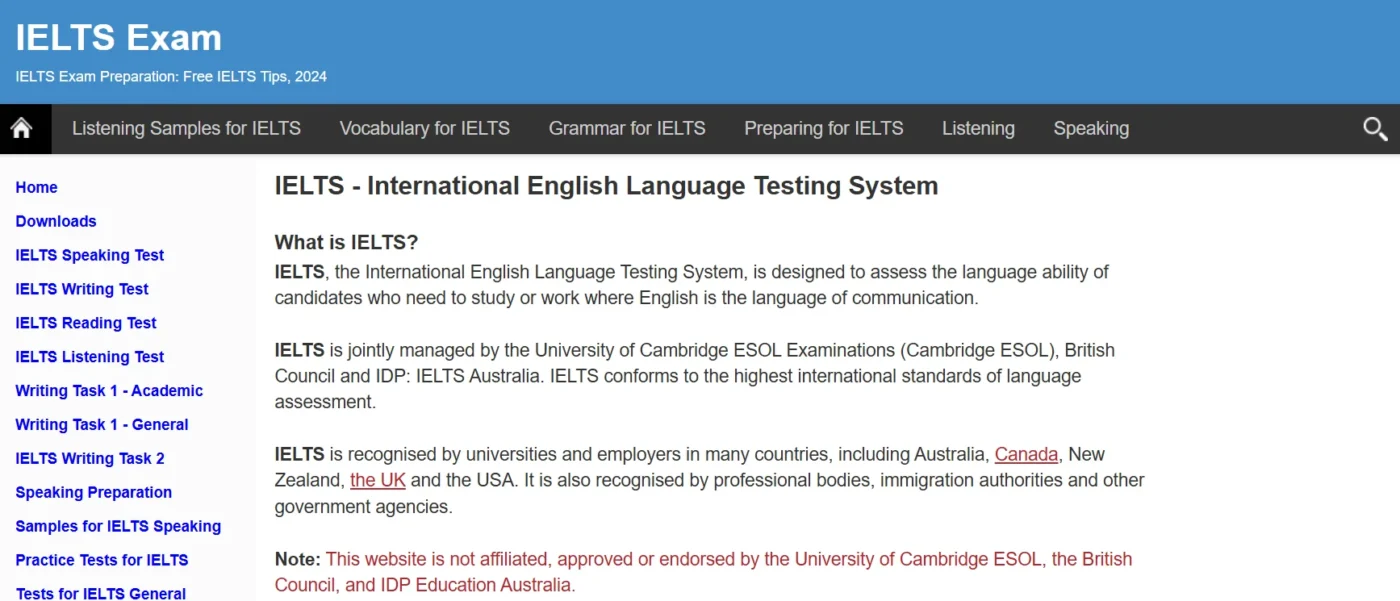 website ielts exam itts 6