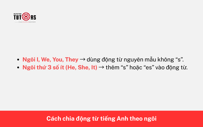 Cách chia động từ tiếng Anh theo ngôi 2