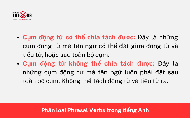 Phân loại Phrasal Verbs trong tiếng Anh 2