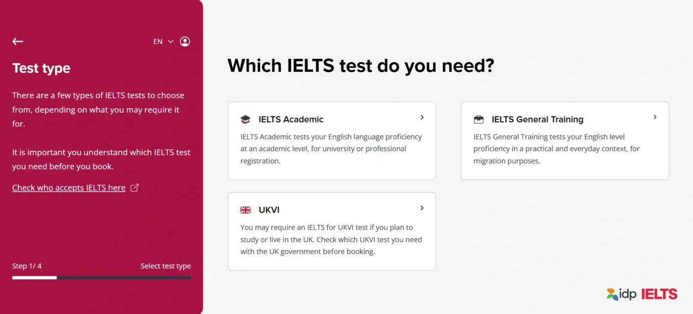 cách đăng ký thi IELTS online tại IDP 26092501