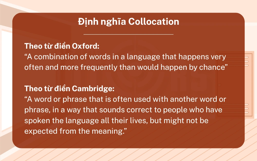 Định nghĩa Collocation theo từ điển