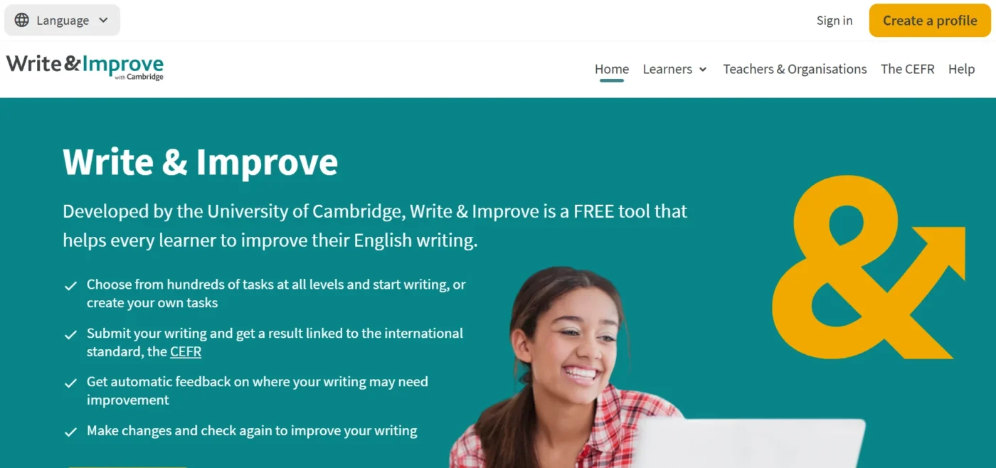 trang web học ielts free write and improve 1610
