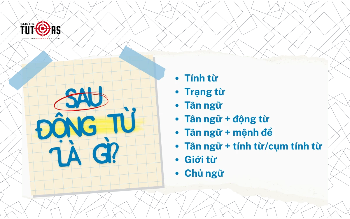 sau động từ là gì