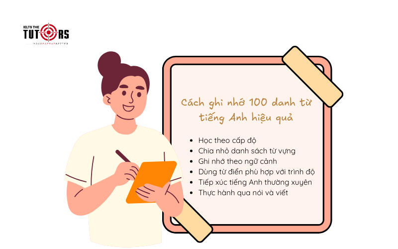 Cách ghi nhớ 100 danh từ tiếng Anh