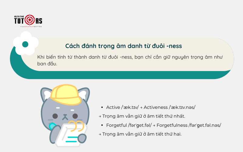 Cách đánh trọng âm danh từ đuôi -ness