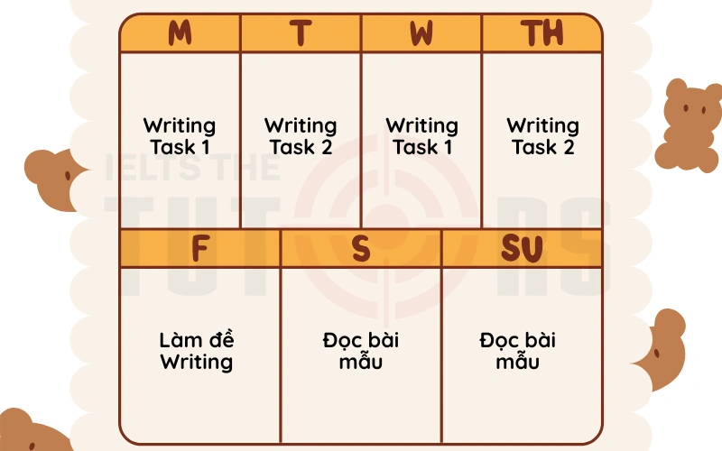 Lịch học IELTS Writing cho học sinh cuối cấp