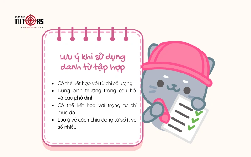 Lưu ý khi sử dụng danh từ tập hợp