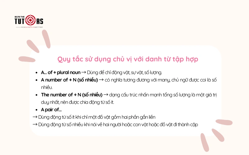 Quy tắc sử dụng chủ vị với danh từ tập hợp
