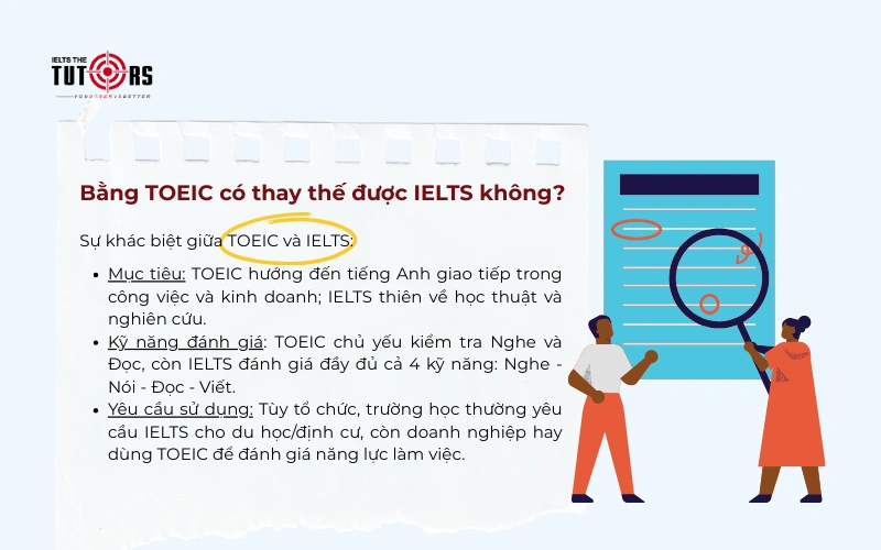 Bằng TOEIC có thay thế được IELTS không