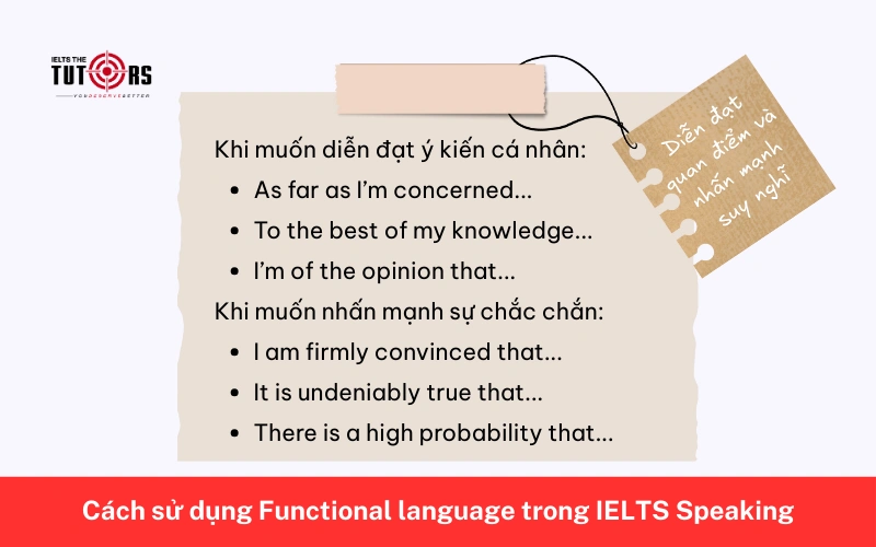 Cách sử dụng Functional language trong IELTS Speaking
