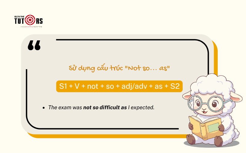 Công thức so sánh không bằng not so as