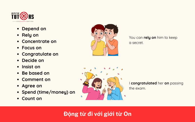 Động từ đi với giới từ On