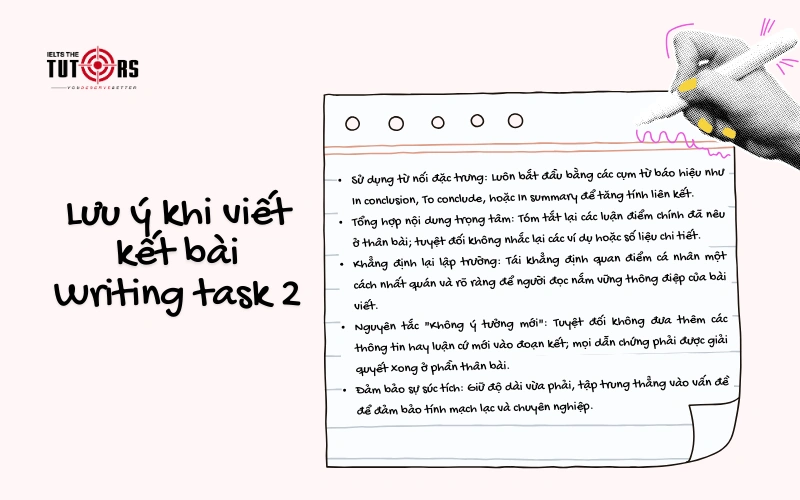 Lưu ý khi viết kết bài Writing task 2