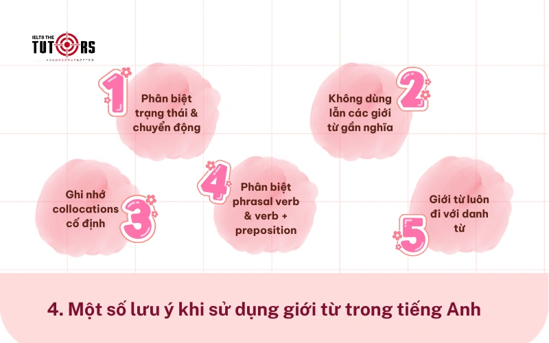 Một số lưu ý khi sử dụng giới từ trong tiếng Anh