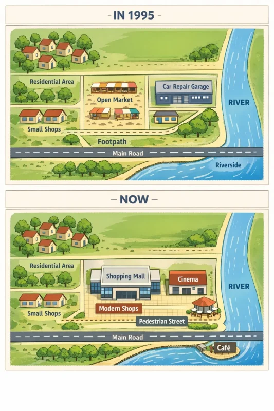 Riverside Town Centre between 1995 and the present