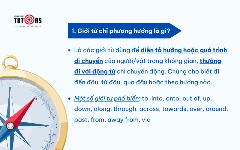 Giới từ chỉ phương hướng là gì