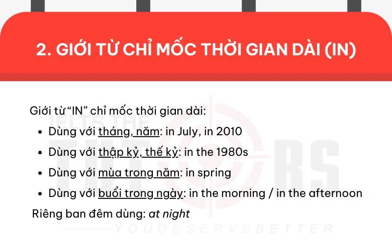 Giới từ in chỉ mốc thời gian dài