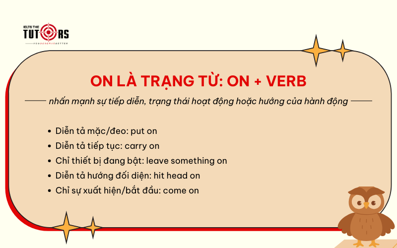 Trạng từ On là gì