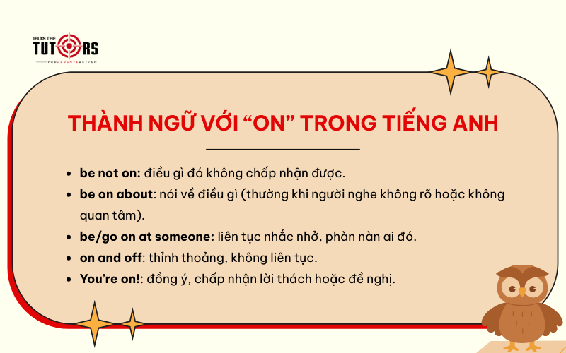 thành ngữ với on trong tiếng Anh