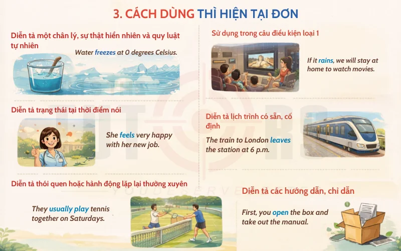 Cách dùng thì hiện tại đơn