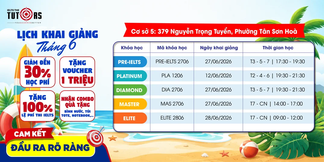 lịch khai giảng tháng 6-2026 cs Nguyễn Trọng Tuyển
