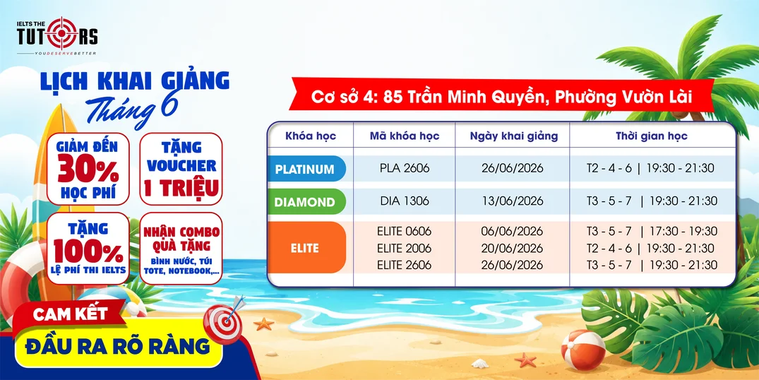 lịch khai giảng tháng 6-2026 cs Trần Minh Quyền