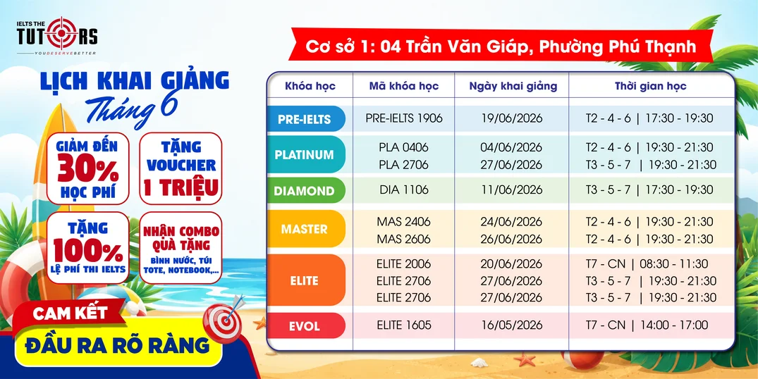 lịch khai giảng tháng 6-2026 cs trần văn giáp