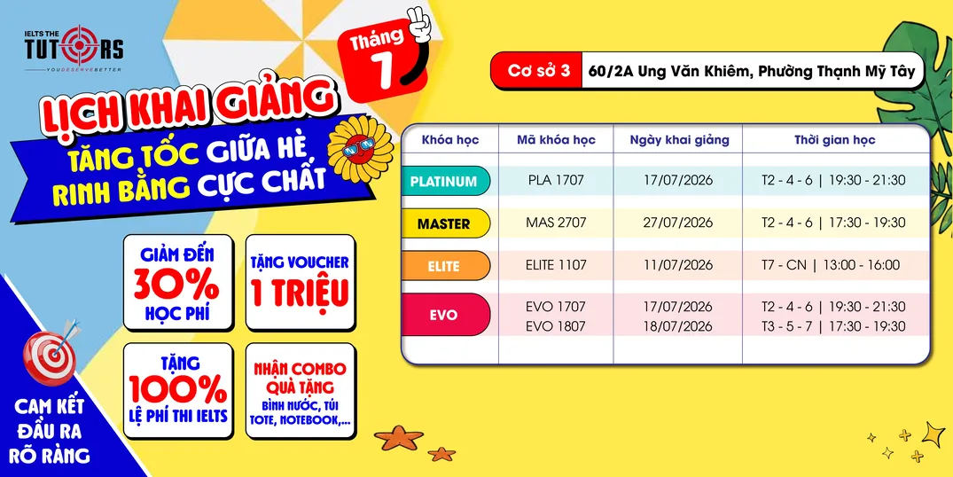 lịch khai giảng tháng 7 2026 cs ung văn khiêm