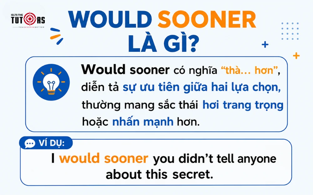 cấu trúc would sooner là gì