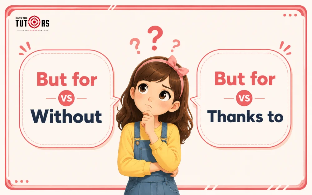 phân biệt but for với without và thanks to