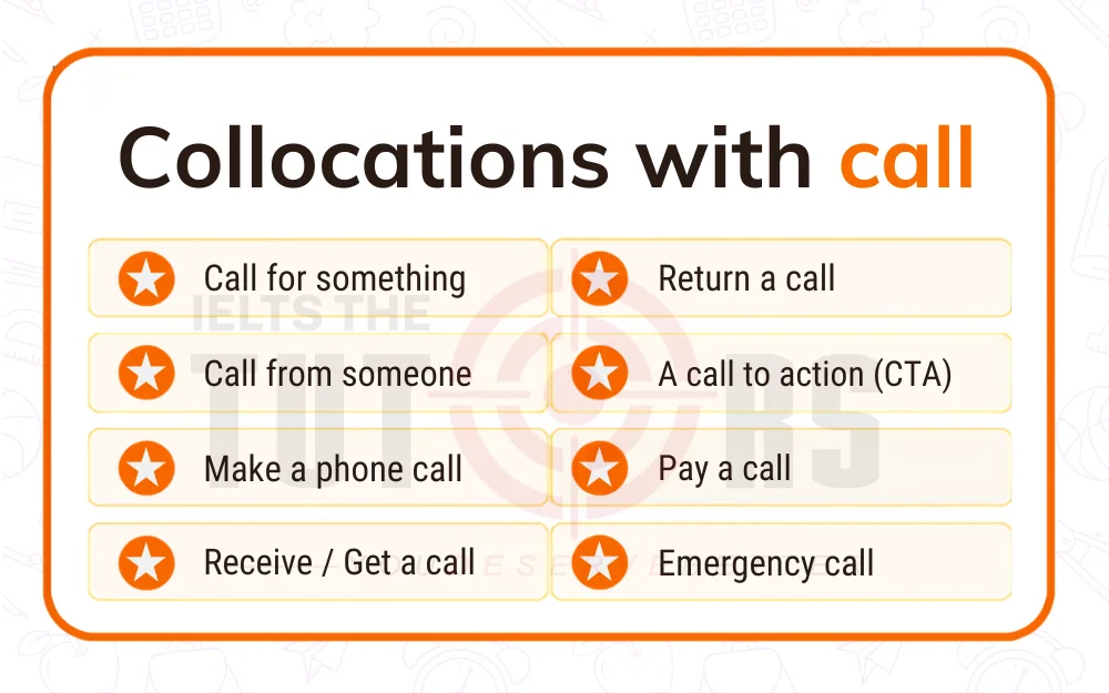 collocations phổ biến với call