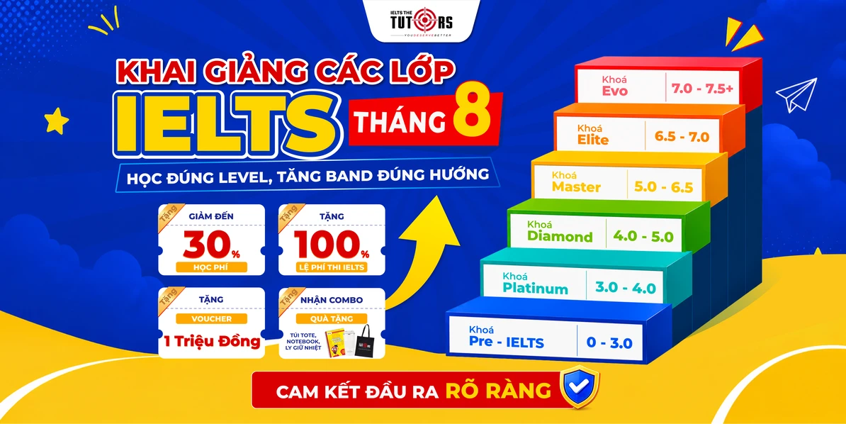 lịch khai giảng tháng 8 2026 IELTS The Tutors