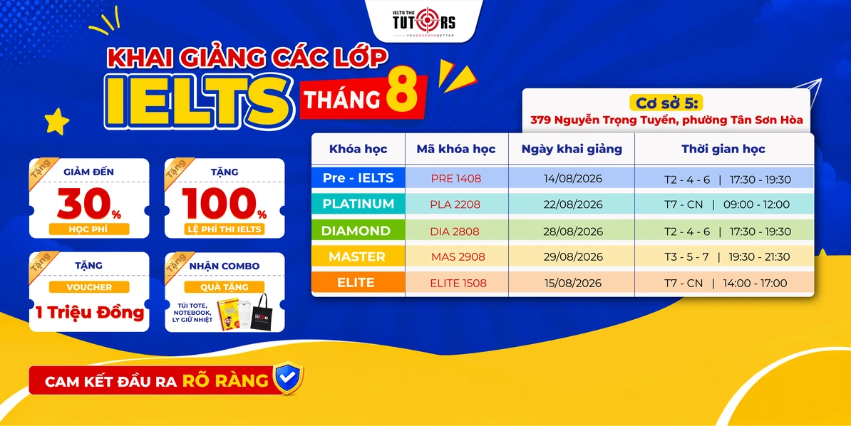 lịch khai giảng tháng 8 2026 cs nguyễn trọng tuyển