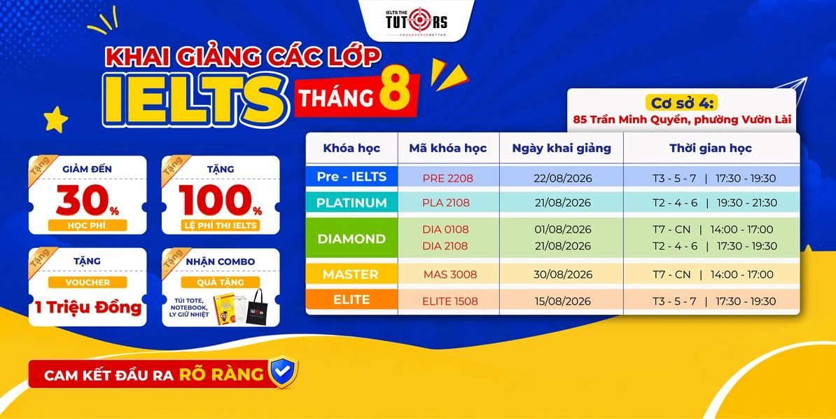 lịch khai giảng tháng 8 2026 cs trần minh quyền