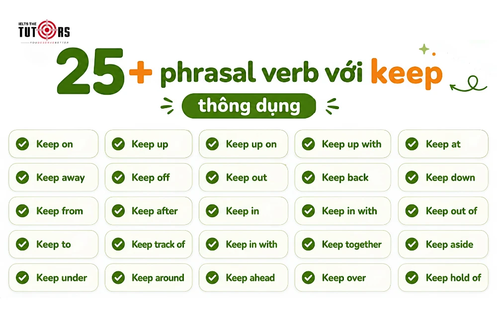 phrasal verb với keep