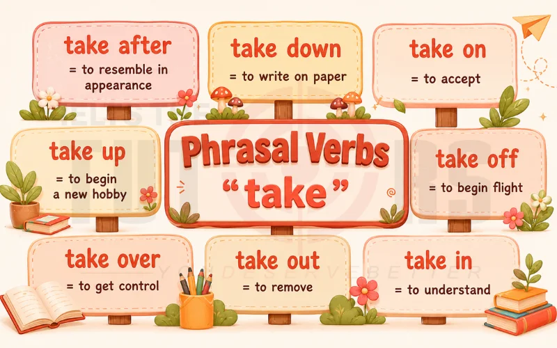 phrasal verb với take là gì
