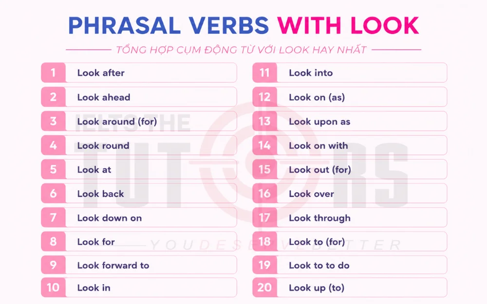 tổng hợp phrasal verbs với look