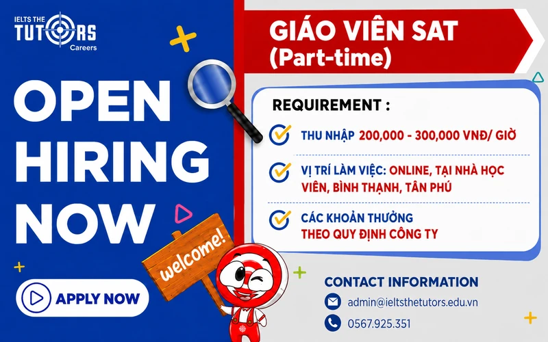 tuyển dụng giáo viên SAT part time thumbnail